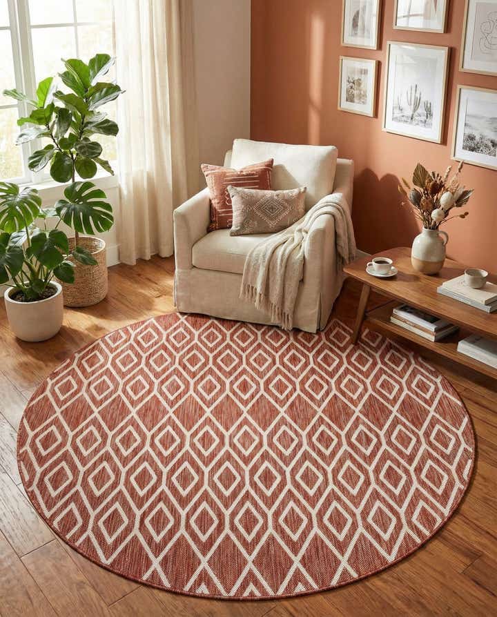 6' 7 x 6' 7 Easy-Clean Jill Zarin Turks and Caicos Indoor / Outdoor Round Rug