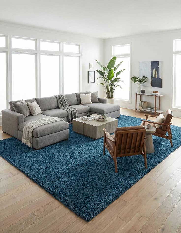 Detail image of 9' 10 x 14' Comfort Solid Shag Rug