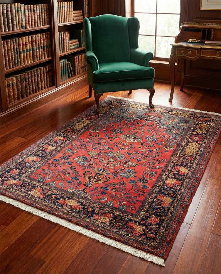 4' 6 x 6' 7 Kashan Wool Rug