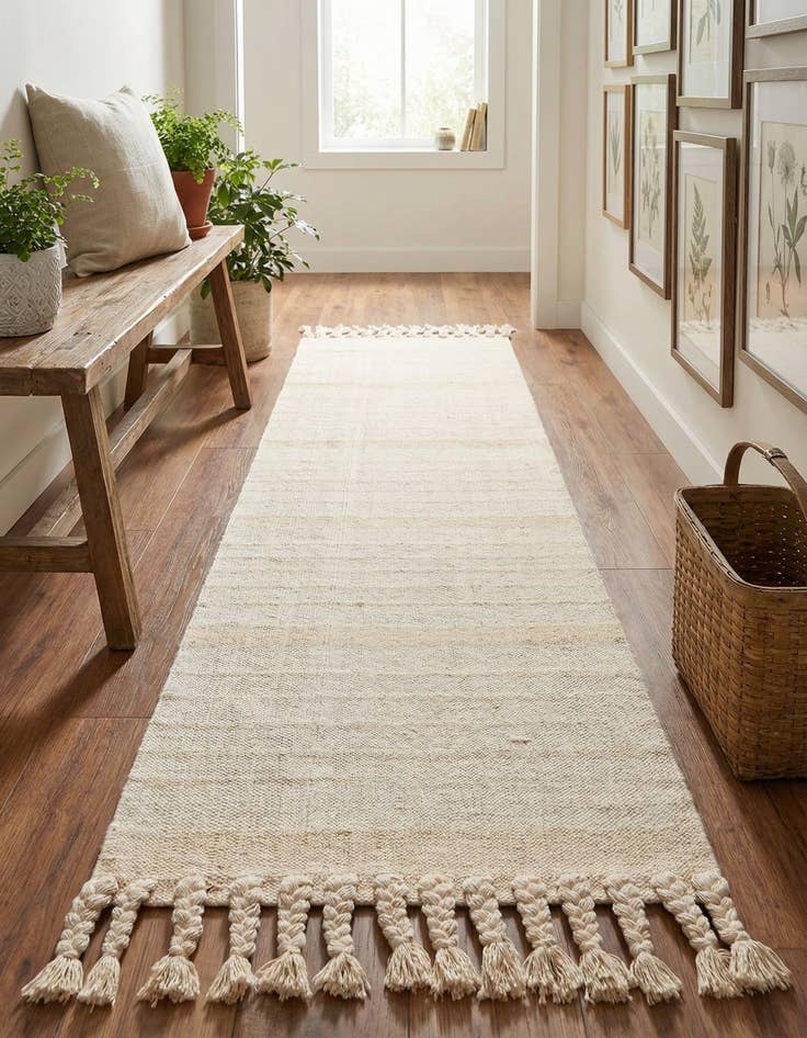 Detail image of 2' 7 x 12' Hand Woven Chindi Cotton Runner Rug