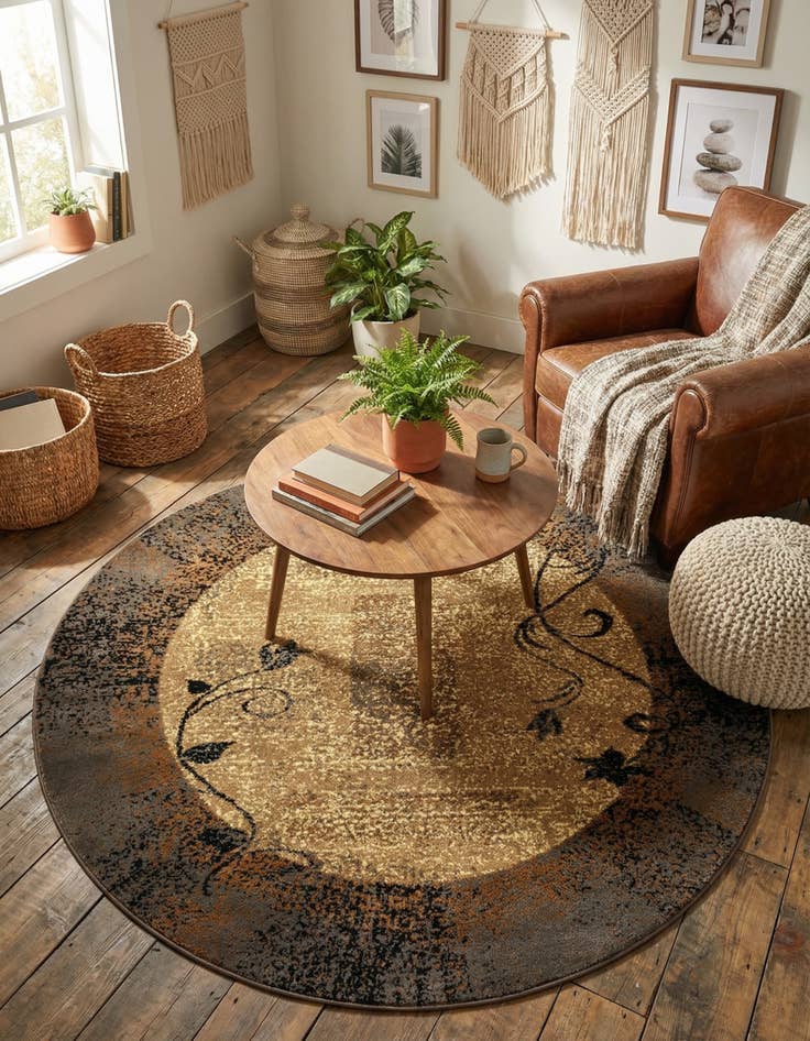 Detail image of 5' 3 x 5' 3 Cafe Round Rug