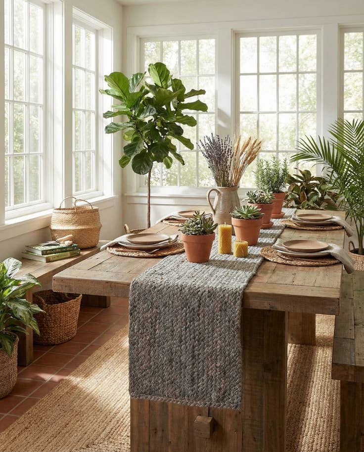 Detail image of 1' 2 x 10' Handmade Braided Jute Table Runner Rug