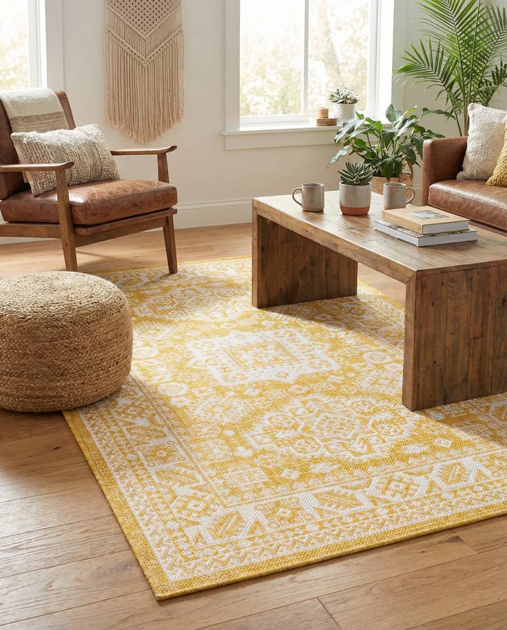 Detail image of 3' x 5' 3 Easy-Clean Aztec Indoor / Outdoor Rug