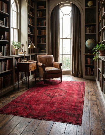 4' 7 x 8' 2 Hand Knotted Ultra Vintage Persian Wool Rug