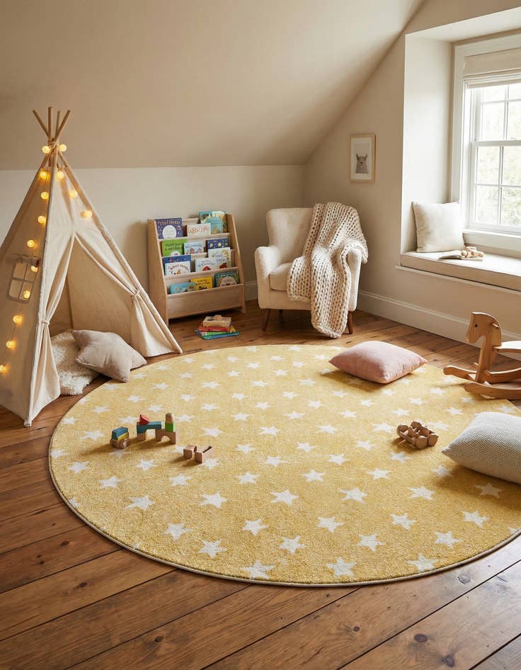 Detail image of 7' 10 x 7' 10 Whimsy Kids Round Rug