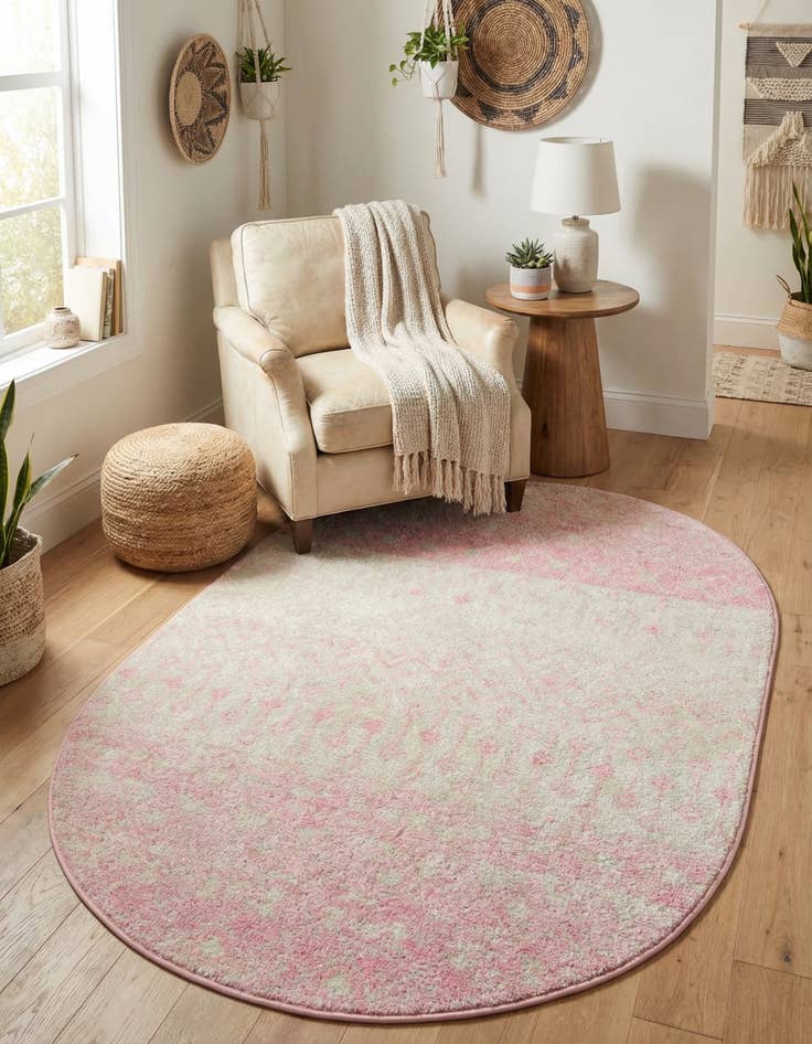 Detail image of 4' x 6' Moroccan Trellis Oval Rug