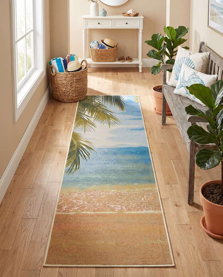 2' 7 x 10' Easy-Clean Coastal Indoor / Outdoor Runner Rug