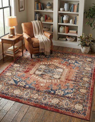 Terracotta Eden Square Rug