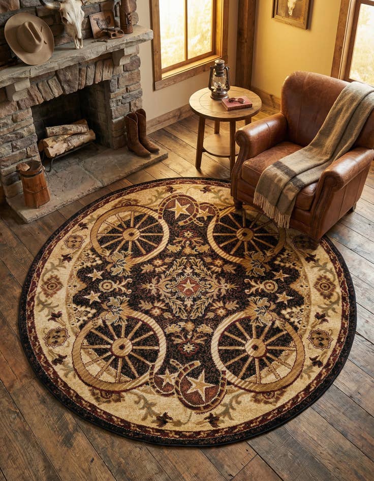 Detail image of 5' 3 x 5' 3 Pioneer Round Rug