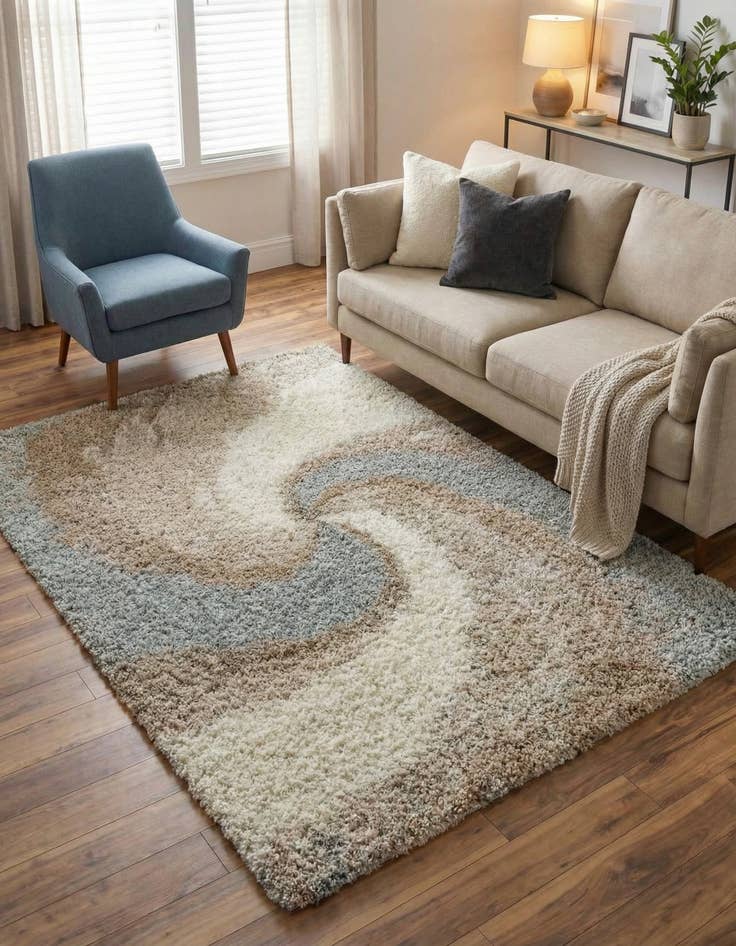 Detail image of 5' 3 x 8' Soft Touch Shag Rug