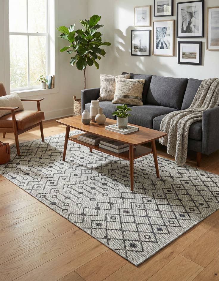 Detail image of 5' 3 x 8' Washable Lattice Indoor / Outdoor Rug