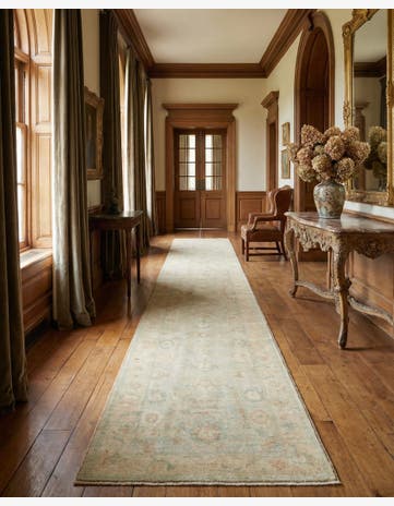 2' 10 x 11' 5 Hand Knotted Oushak Wool Runner Rug