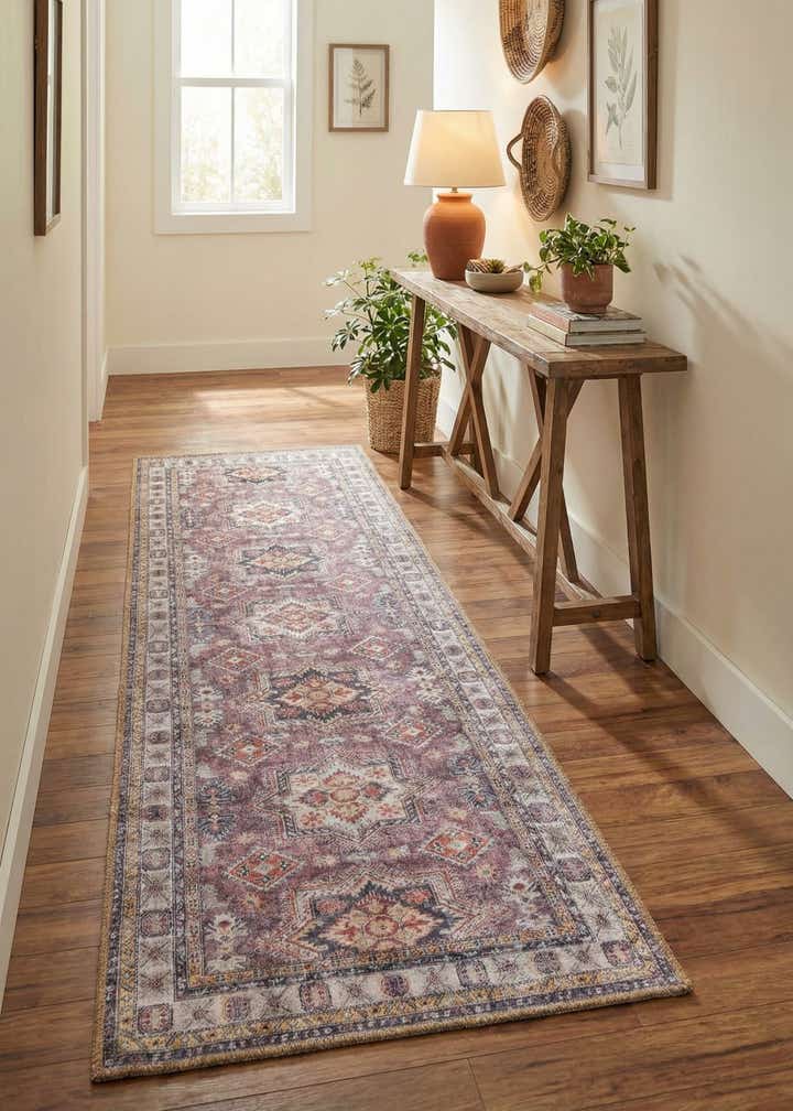 2' x 6' 1 Washable Timeless Runner Rug