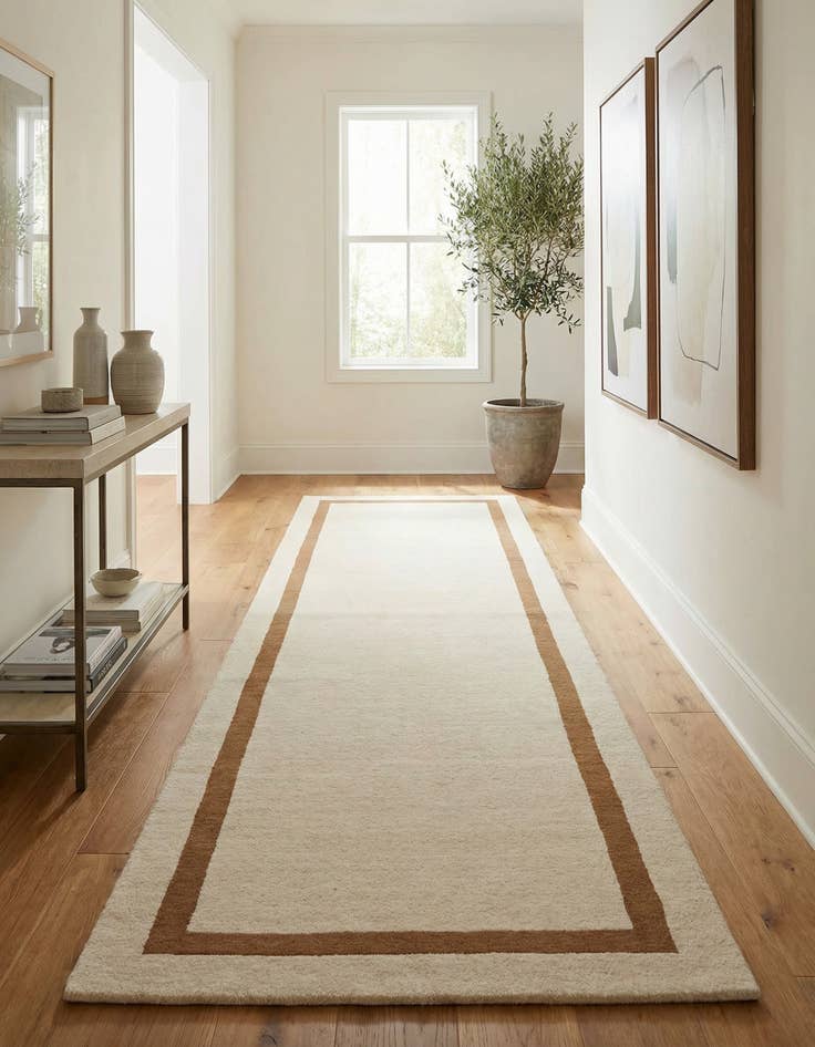 Detail image of 3' 3 x 12' Jill Zarin Border Wool Runner Rug