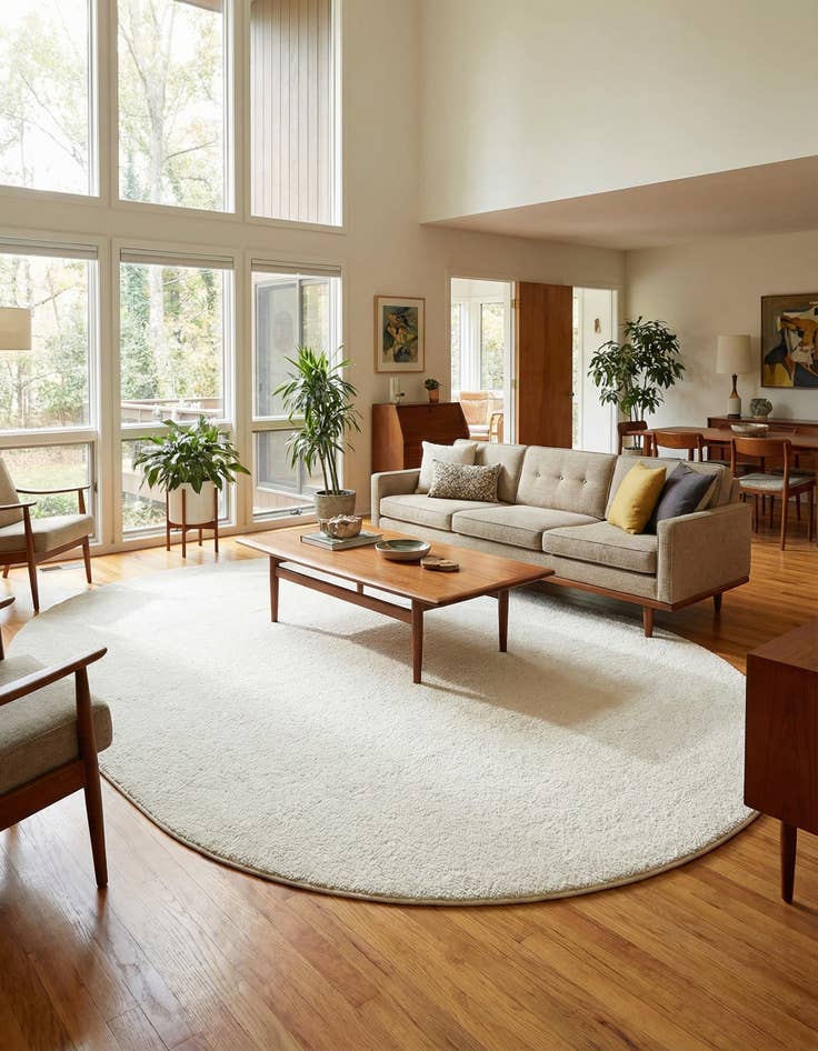 Detail image of 8' x 10' Solid Frieze Oval Rug