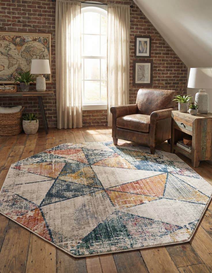 Detail image of 7' 3 x 7' 3 Gemstone Octagon Rug