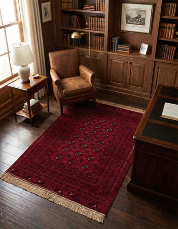 4' 1 x 6' 6 Hand Knotted Afghan Akhche Wool Rug