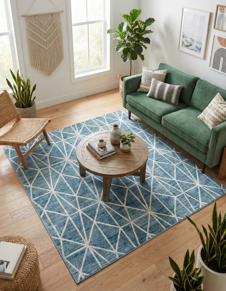 Detail image of 7' x 7' Lattice Trellis Square Rug