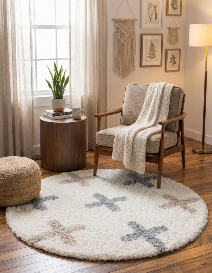 Detail image of 5' x 5' Lagom Shag Round Rug