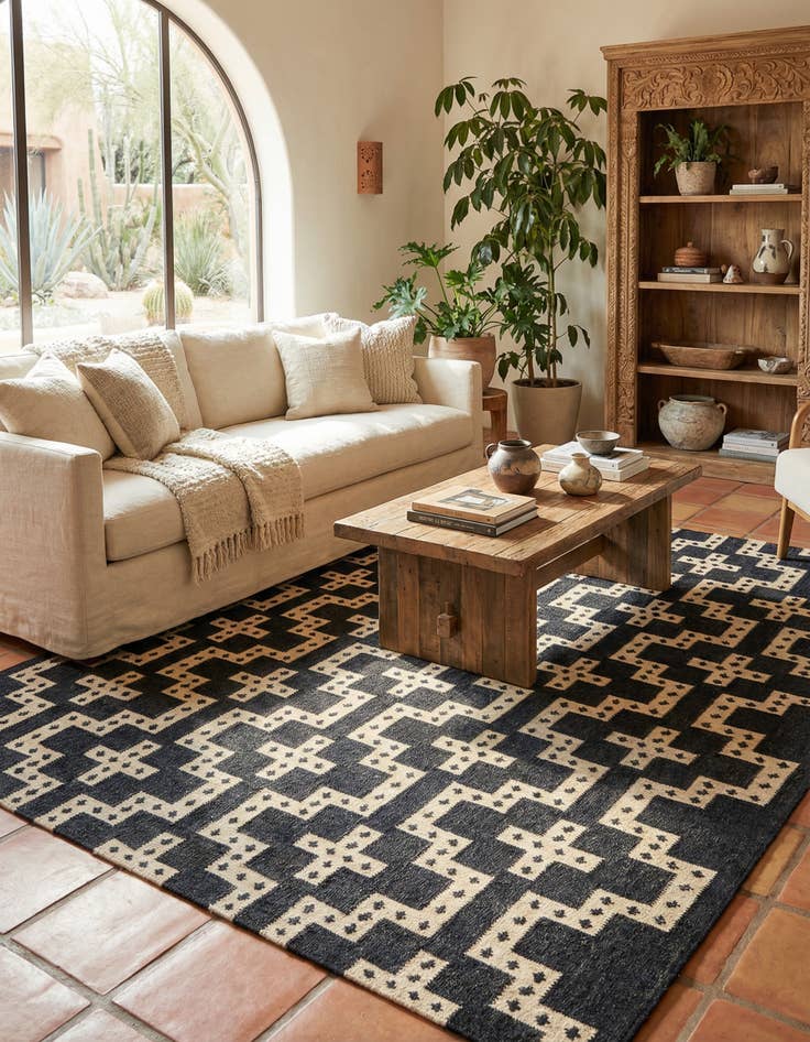 Detail image of 7' 10 x 10' Hand Woven Kilim Wool Rug