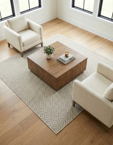 Light Gray Easy-Clean Jill Zarin Costa Rica Indoor / Outdoor Square Rug
