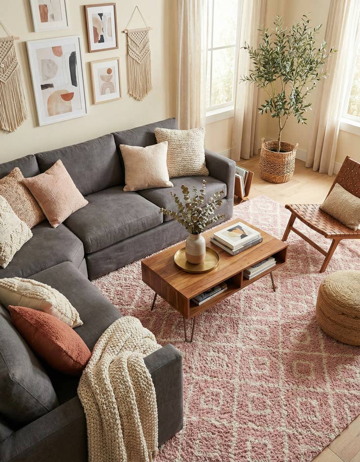 Detail image of 9' x 12' Trellis Shag Rug