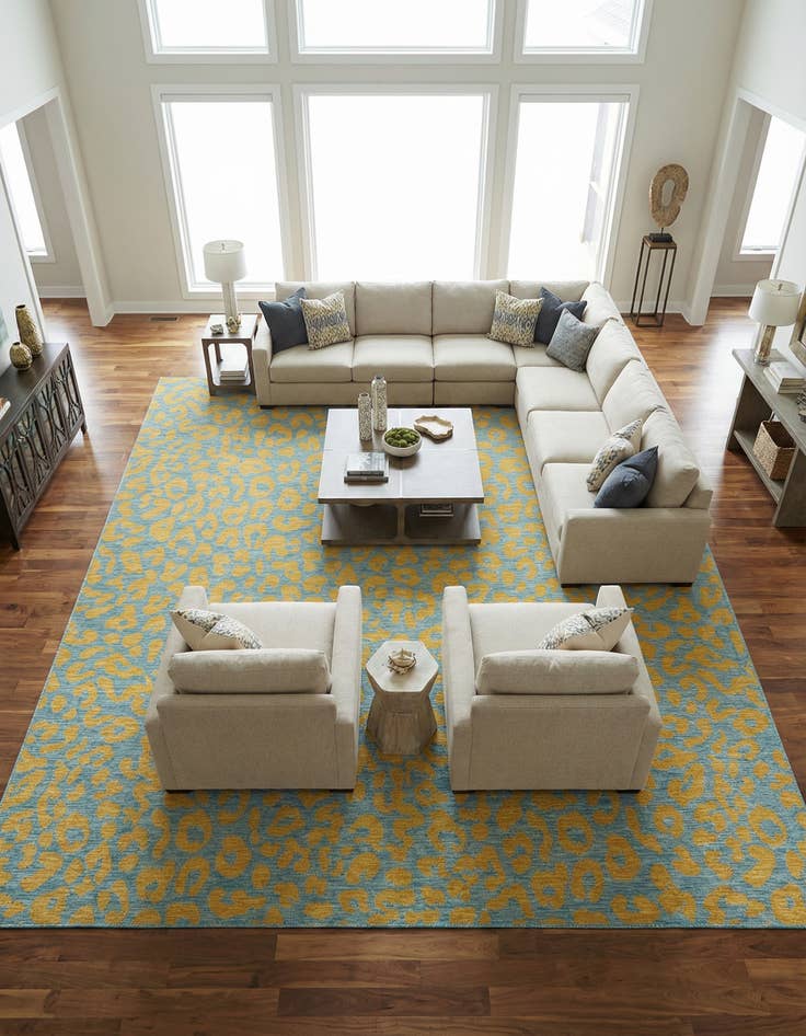 Detail image of 13' x 13'  Washable Safari Indoor / Outdoor Square Rug