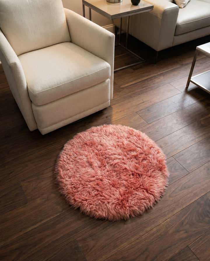 2' x 2' Sheepskin Round Rug