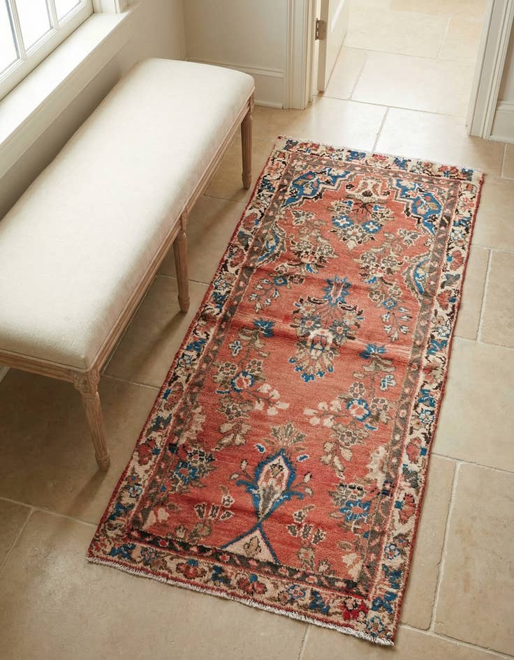 Detail image of 2' 3 x 4' 9 Hand Knotted Ultra Vintage Persian Wool Runner Rug