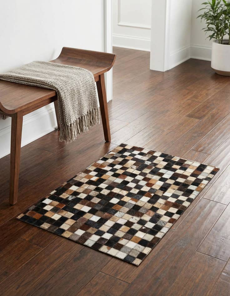 Detail image of 2' x 3' Cowhide Leather Rug