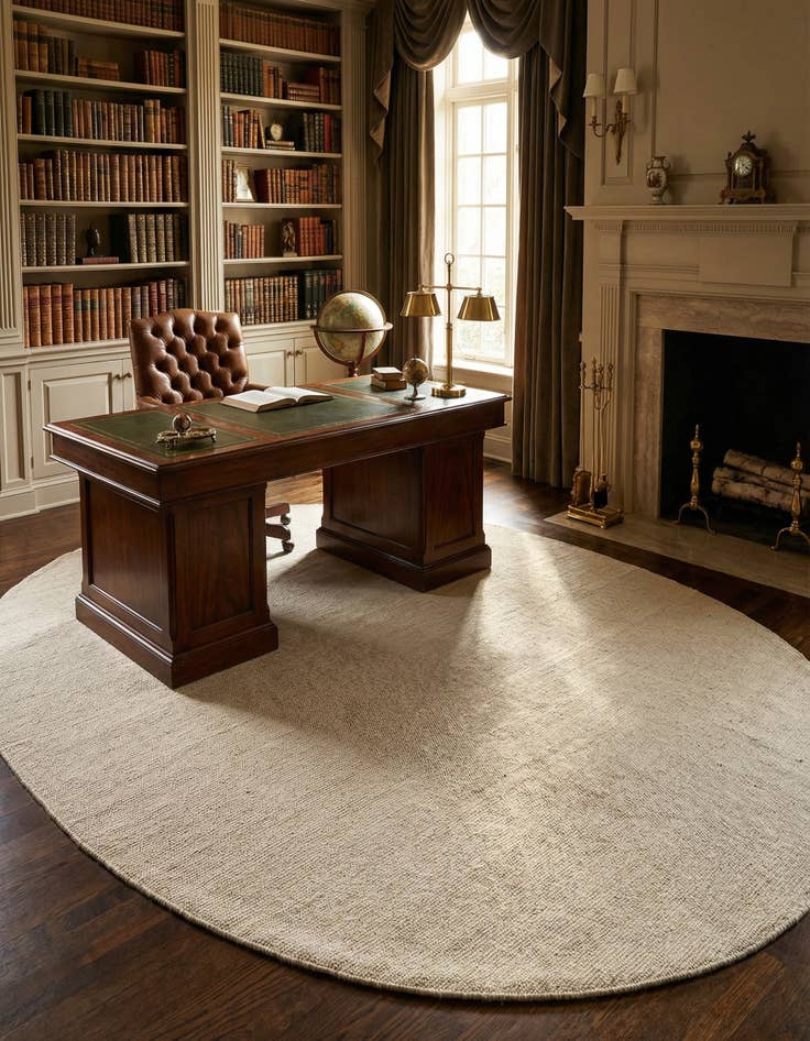 Detail image of  7' 10 x 10'  Hand Woven Jill Zarin English Manor Wool Oval Rug