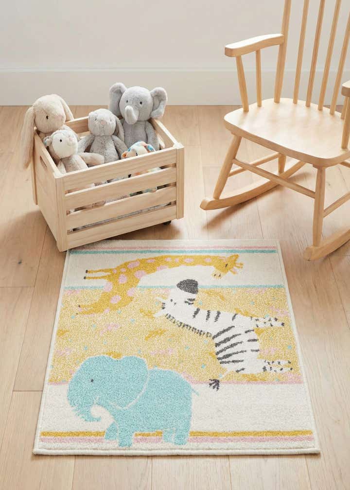 2' 2 x 2' 11 Animals Whimsy Kids Rug