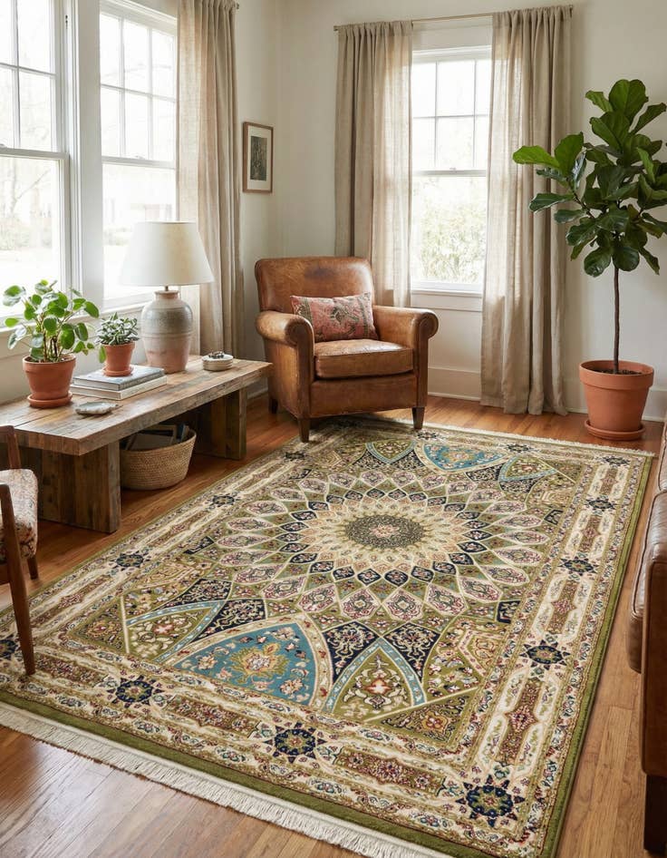 Detail image of 5' 3 x 8' Nain Design Rug