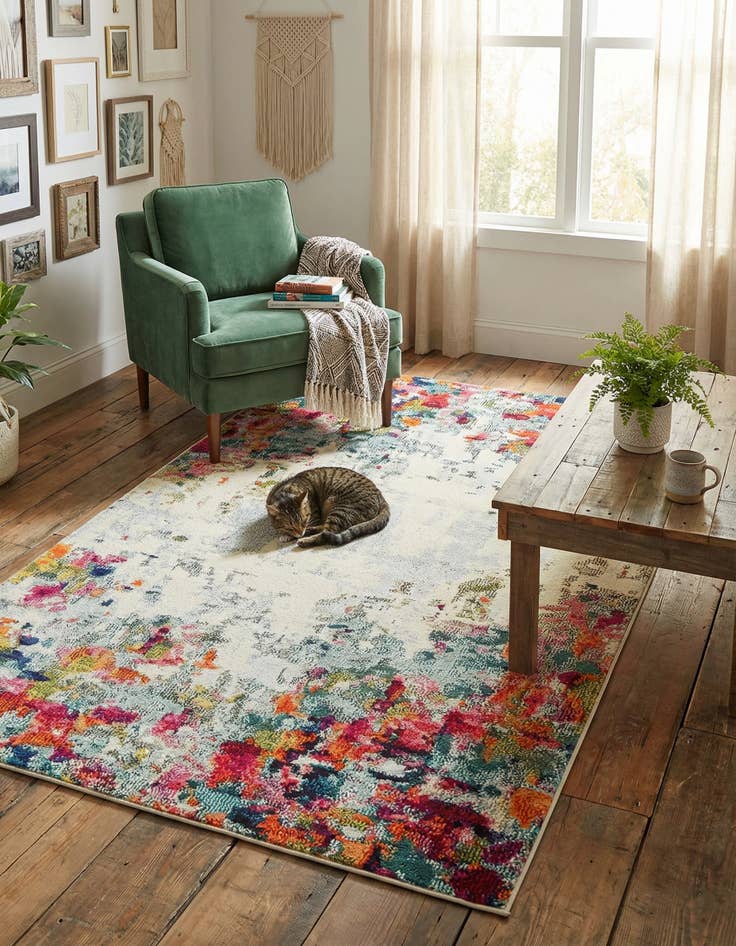 Detail image of 4' x 6'  Washable Spectrum Rug