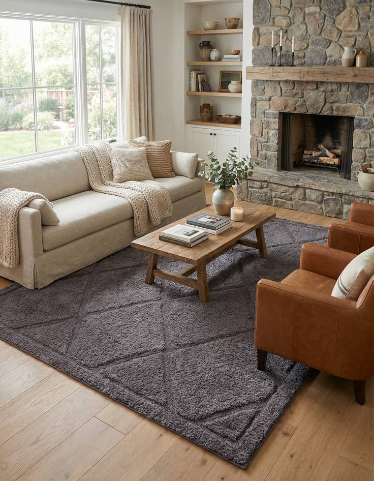 Detail image of 8' x 10' Lattice Shag Rug