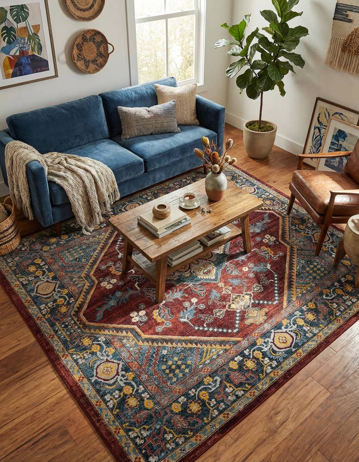 Detail image of 7' 10 x 7' 10 Kamala Washable Square Rug