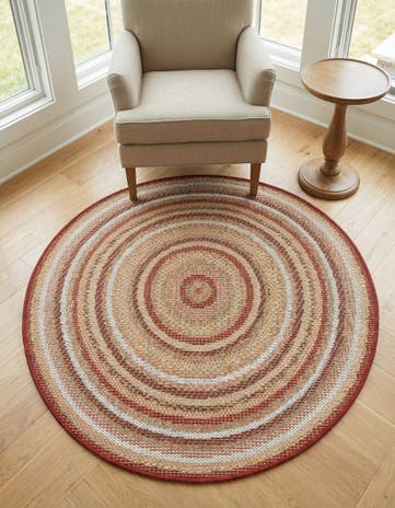 3' 3 x 3' 3 Easy-Clean Baja Indoor / Outdoor Round Rug