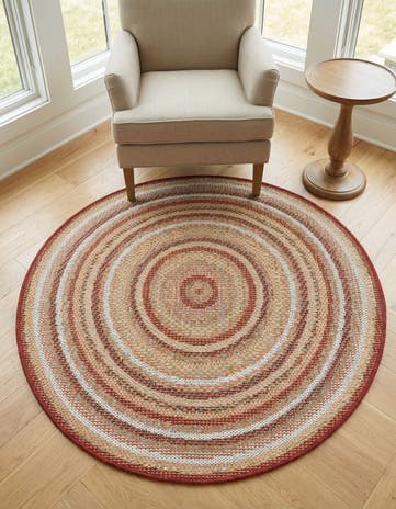 3' 3 x 3' 3 Easy-Clean Baja Indoor / Outdoor Round Rug