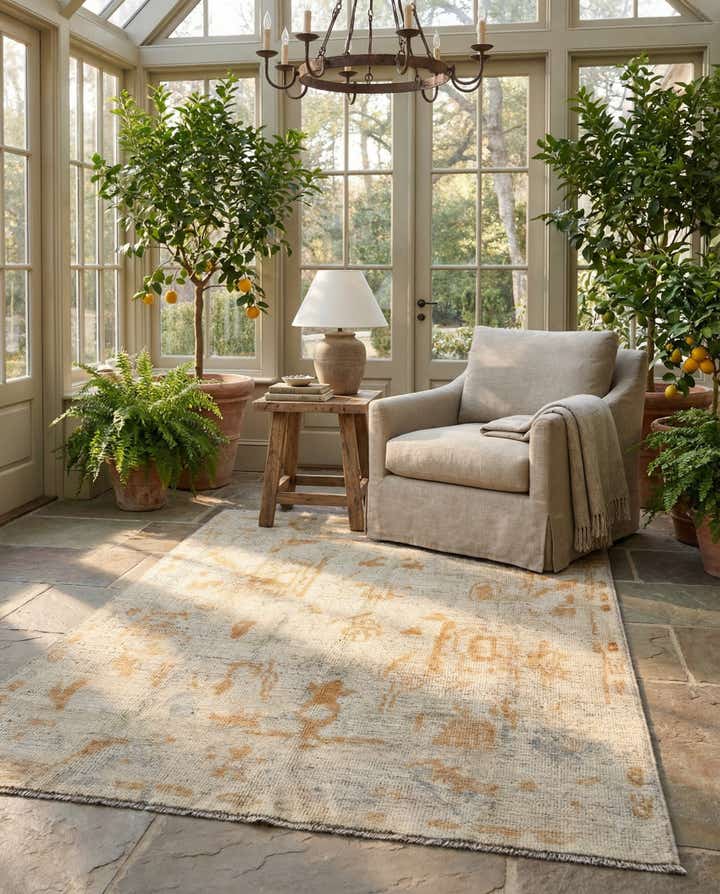 3' 10 x 5' 11 Hand Knotted Oushak Wool Rug