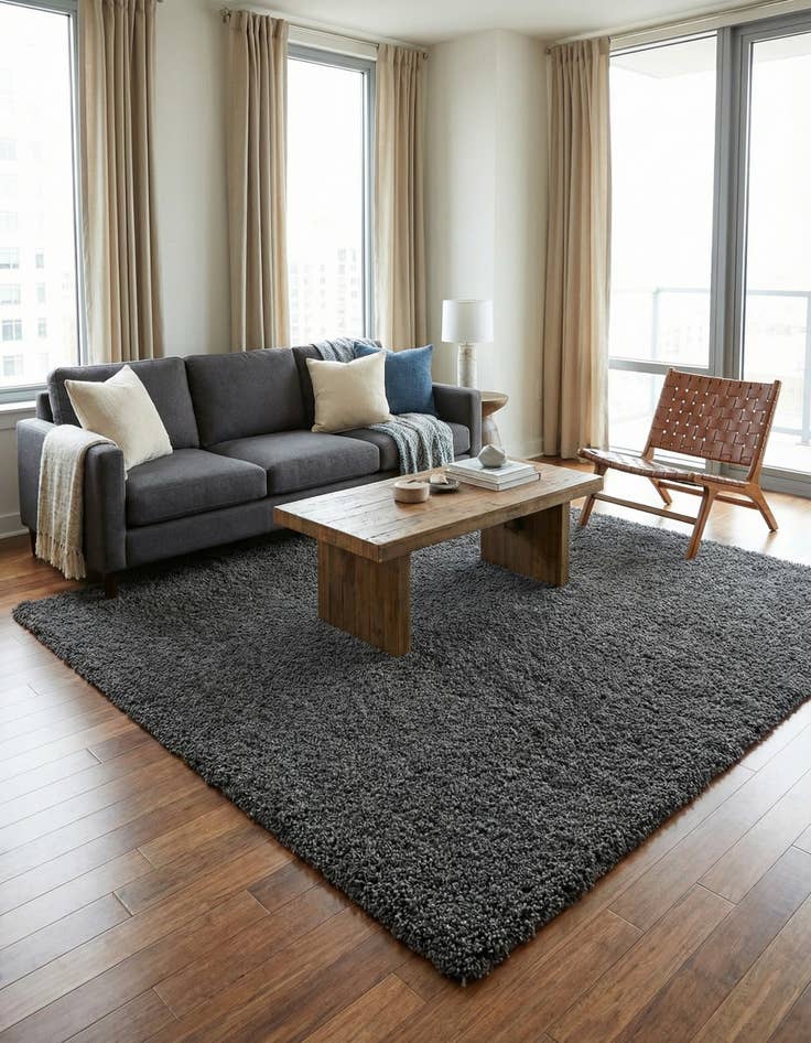 Detail image of 7' 10 x 7' 10 Solid Shag Square Rug