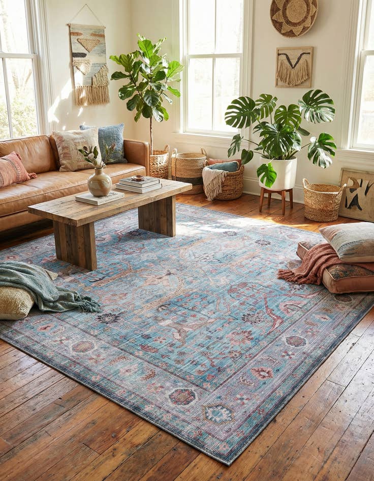 Detail image of 7' 10 x 7' 10 Washable Maahru Square Rug