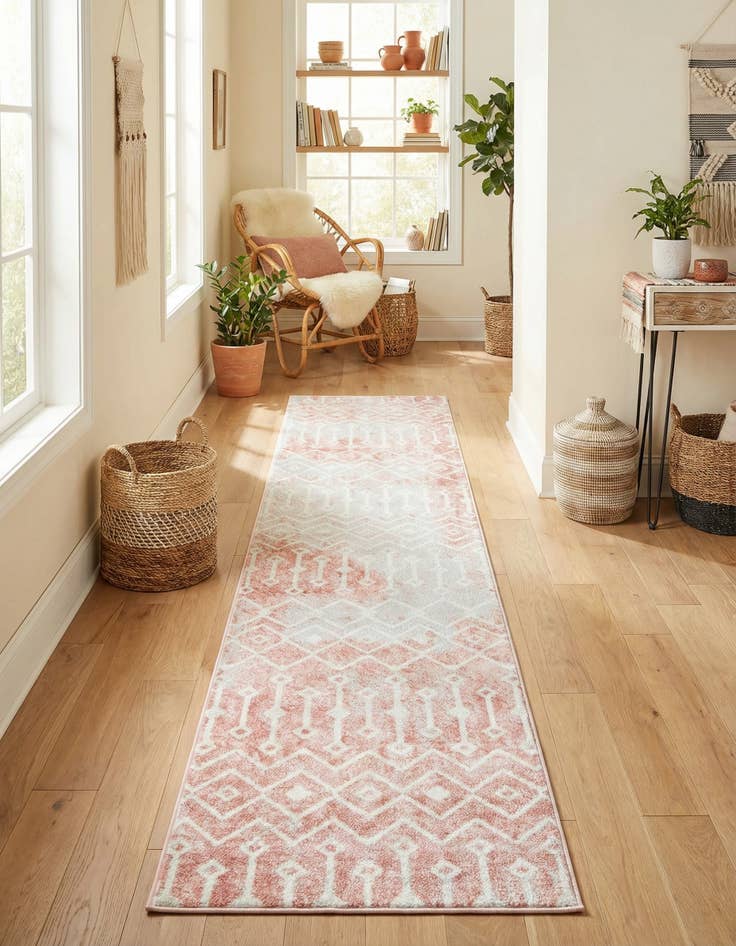 Detail image of 2' 7 x 14' Bohemian Trellis Runner Rug