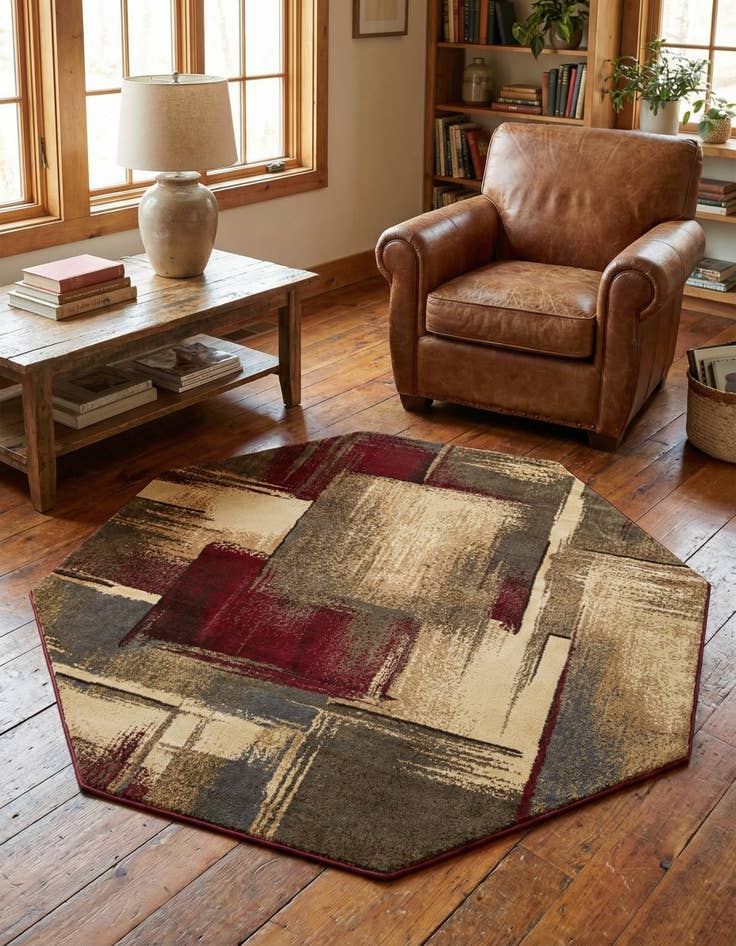 Detail image of 7' x 7' Coffee Shop Octagon Rug