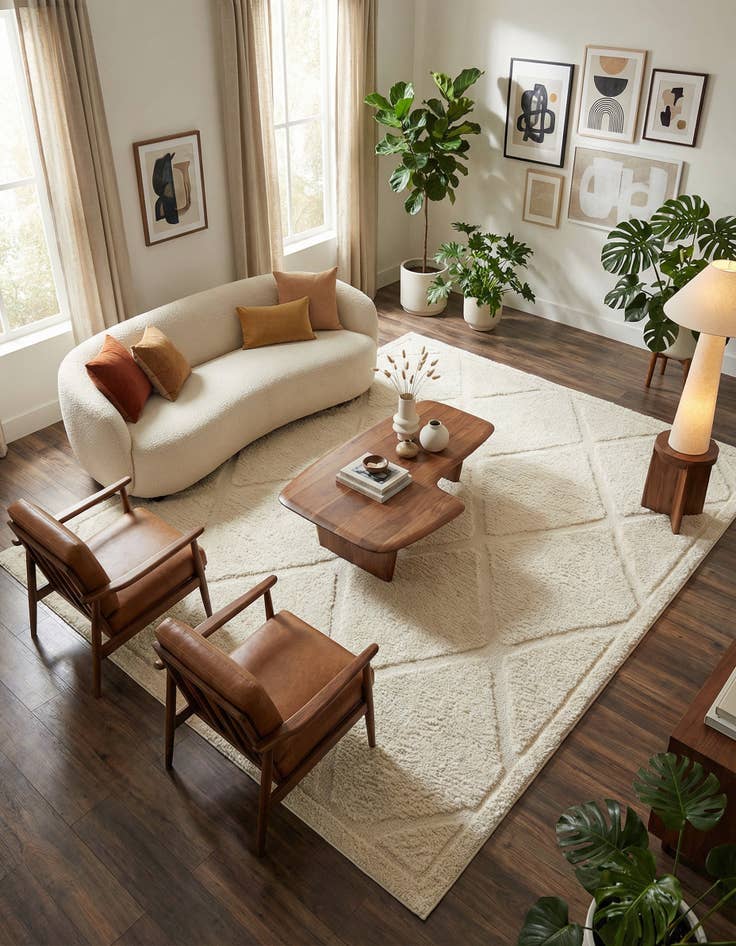 Detail image of 10' x 13' Lattice Shag Rug