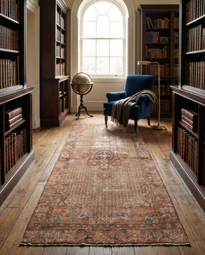 4' 6 x 9' 4 Hand Knotted Ultra Vintage Persian Wool Runner Rug