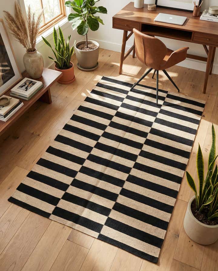 3' 3 x 4' 9 Hand Woven Kilim Modern Wool Rug