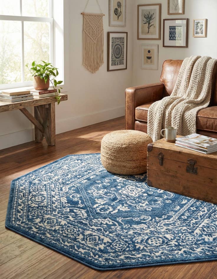 Detail image of 5' 3 x 5' 3 Boston Octagon Rug