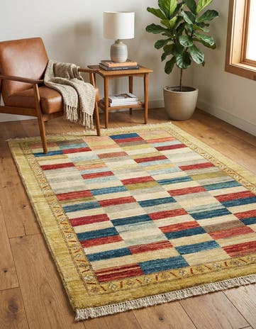 3' 4 x 5' Hand Knotted Kashkuli Gabbeh Wool Rug