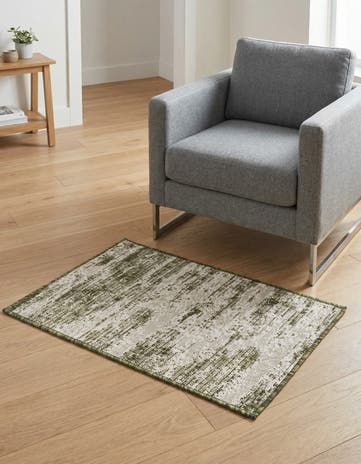 Green Easy-Clean Modern Indoor / Outdoor Rug