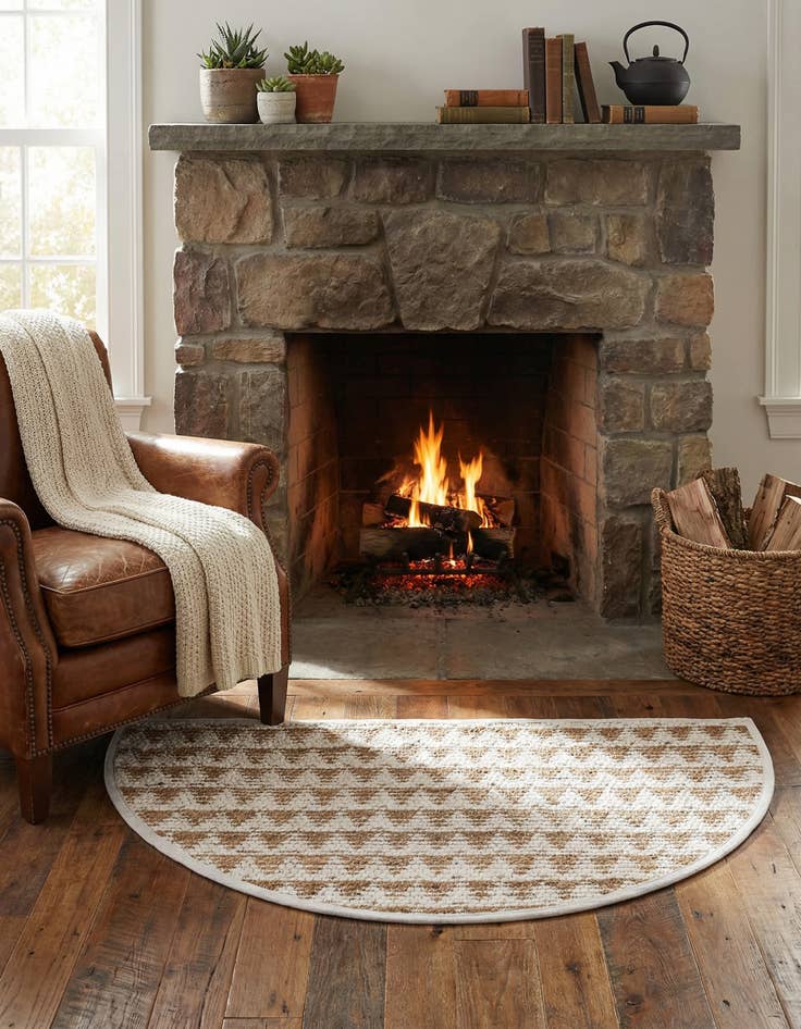 Detail image of 2' 2 x 3' 7 Hand Woven Chindi Jute Hearth Rug